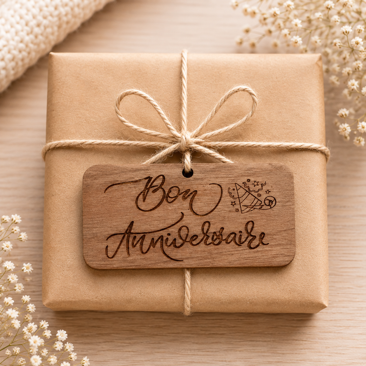 Etiquette Anniversaire — autres — création artisanale Scrapnwood
