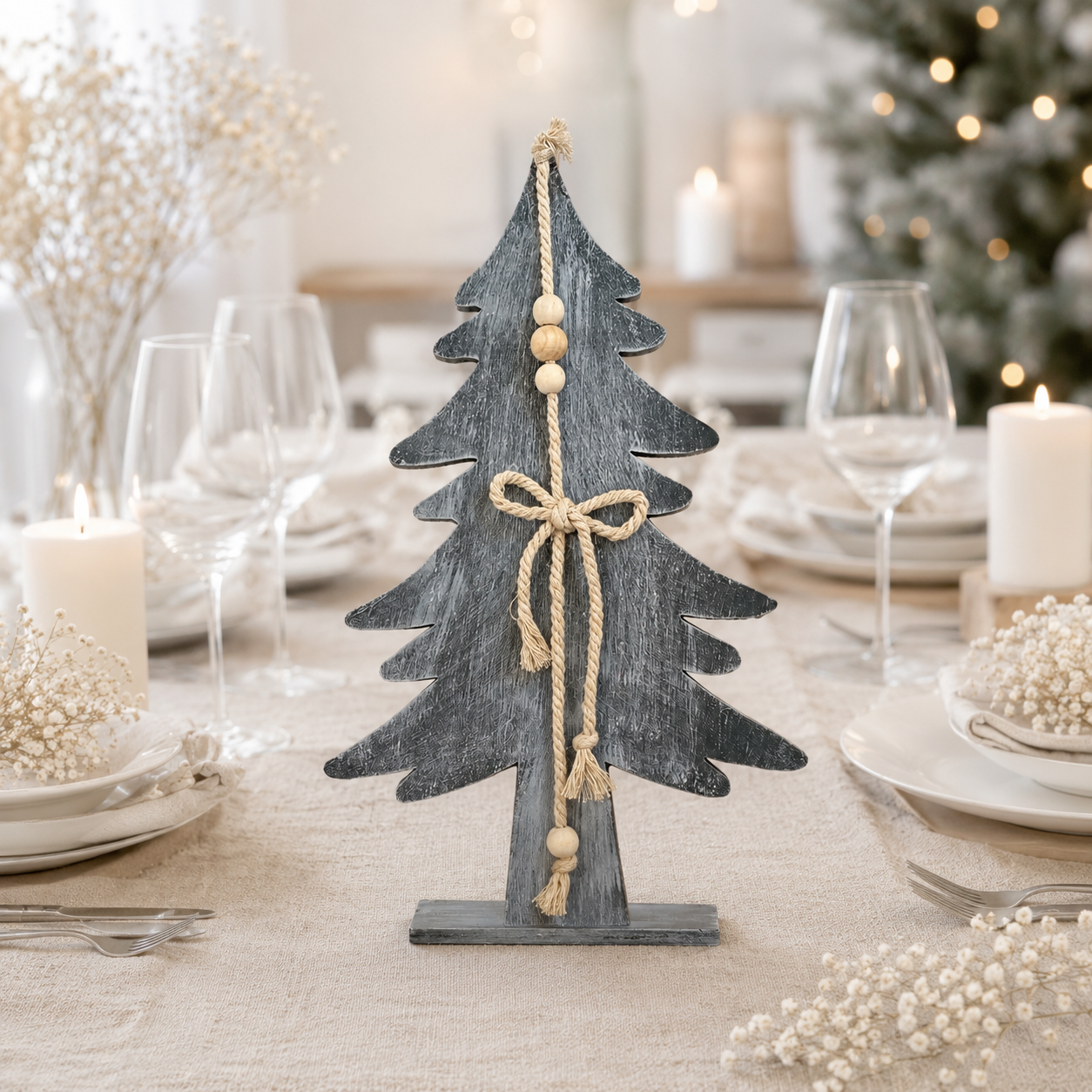 Sapin déco bois — décorations de table en bois gravé, fait main