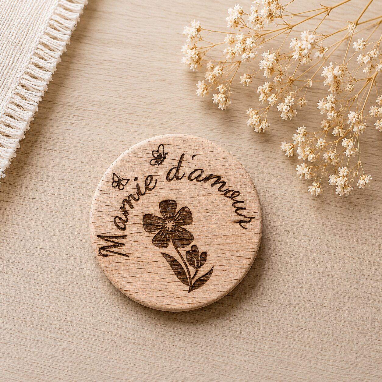 Magnet "bonne fête" — fêtes — création artisanale Scrapnwood