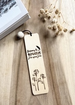 Marque pages fleurs — marques pages en bois gravé, fait main