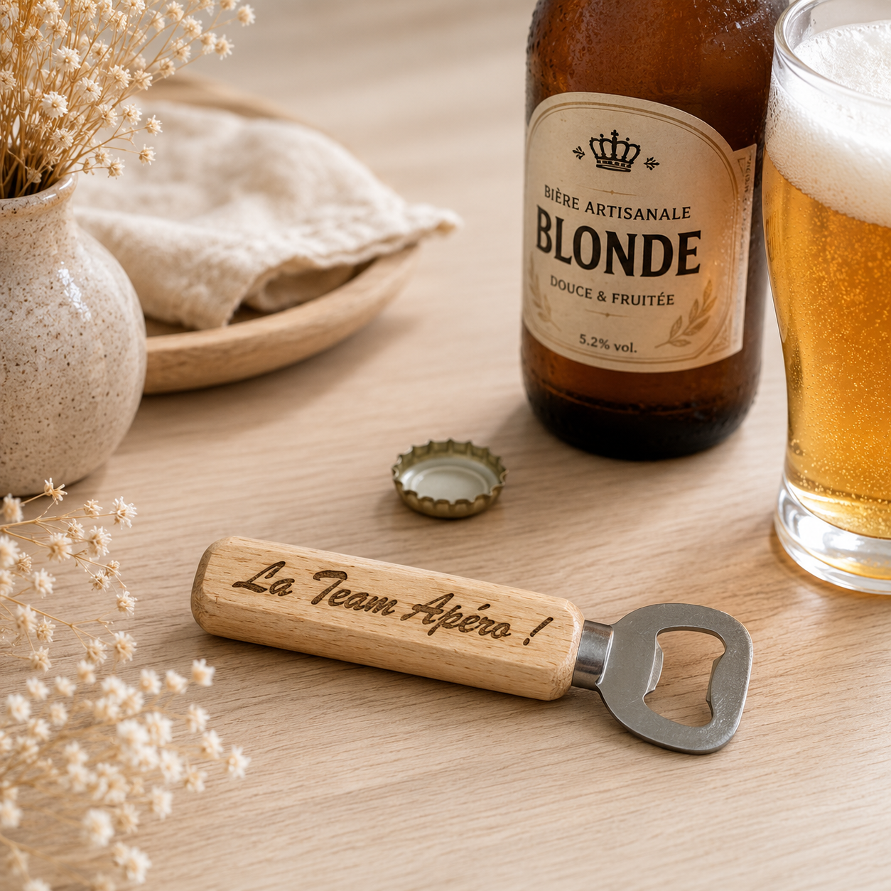 Décapsuleur "la team apéro" — décapsuleurs en bois gravé, fait main