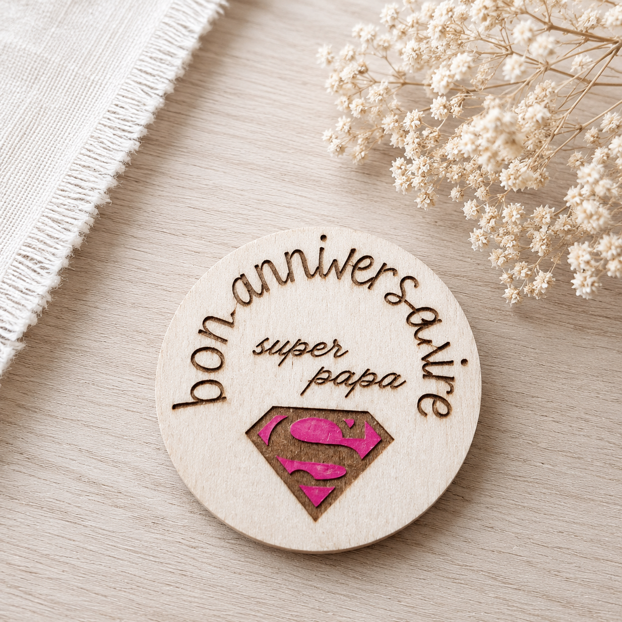Magnet anniversaire "super papa"