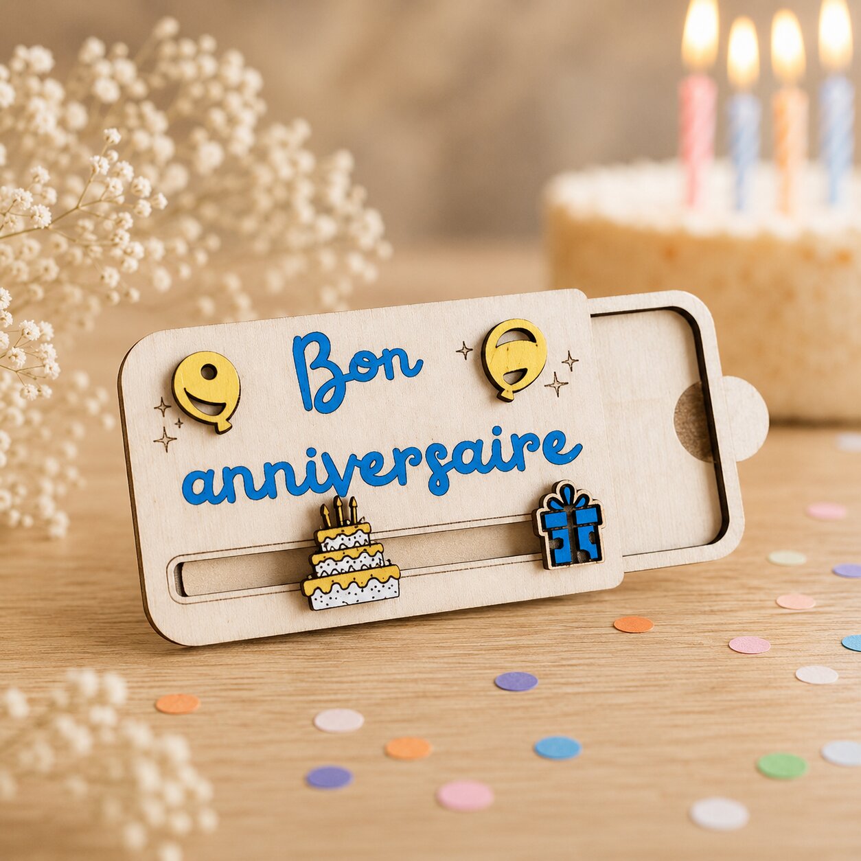 Carte cadeau anniversaire — cartes cadeau gravées — création artisanale Scrapnwood