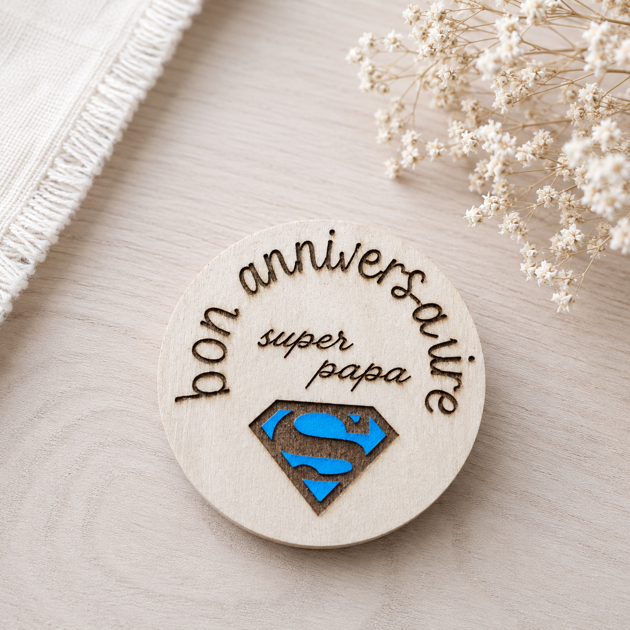 Magnet anniversaire "super papa"
