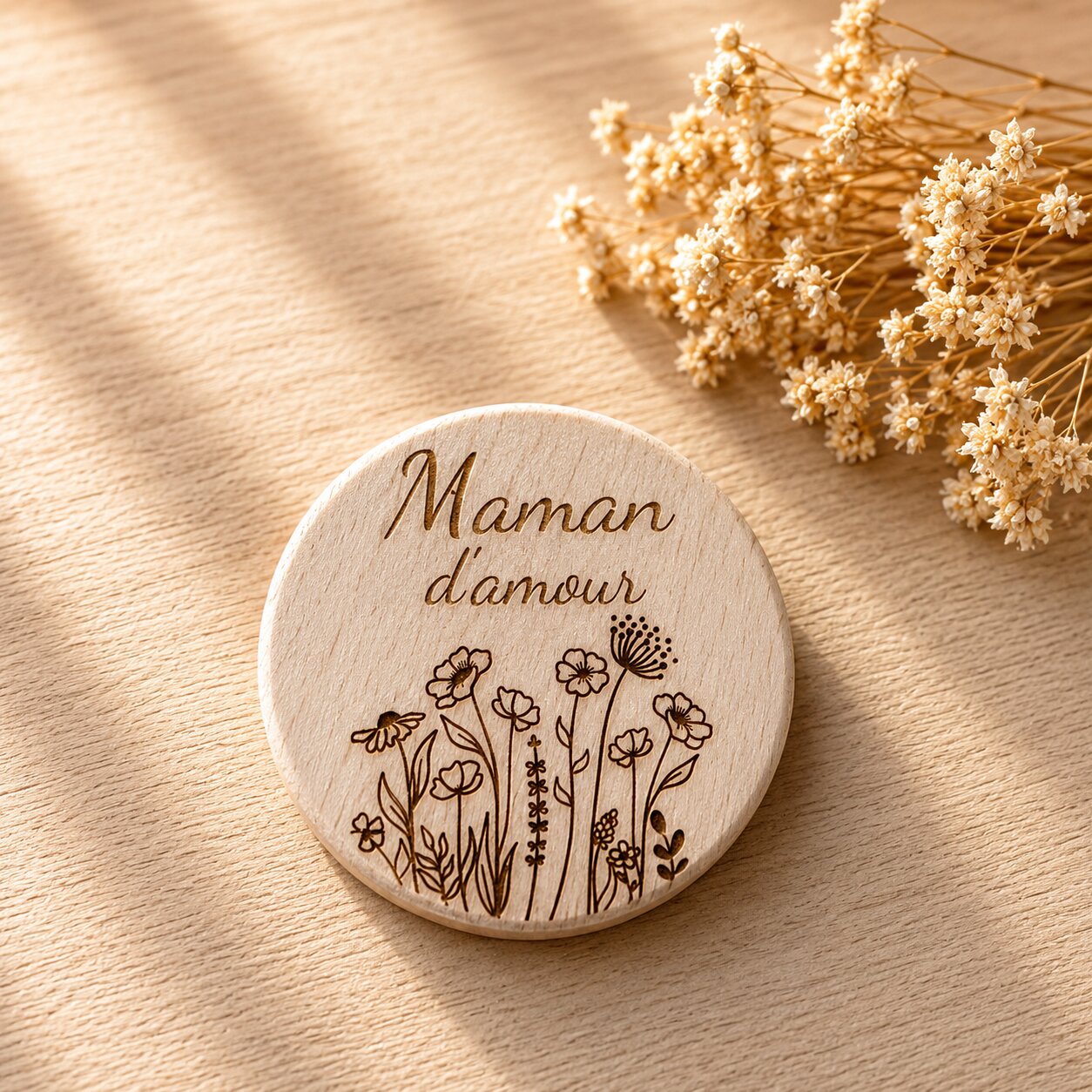 Magnet "maman d'amour" — spécial maman — création artisanale Scrapnwood