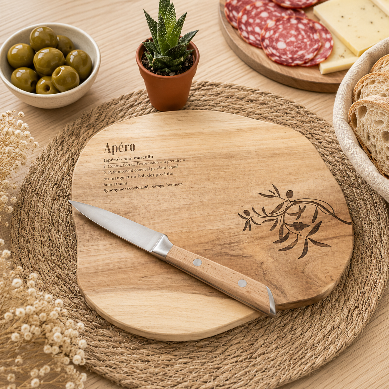 Planche apéro gravée — planches apéro et fromage en bois gravé, fait main