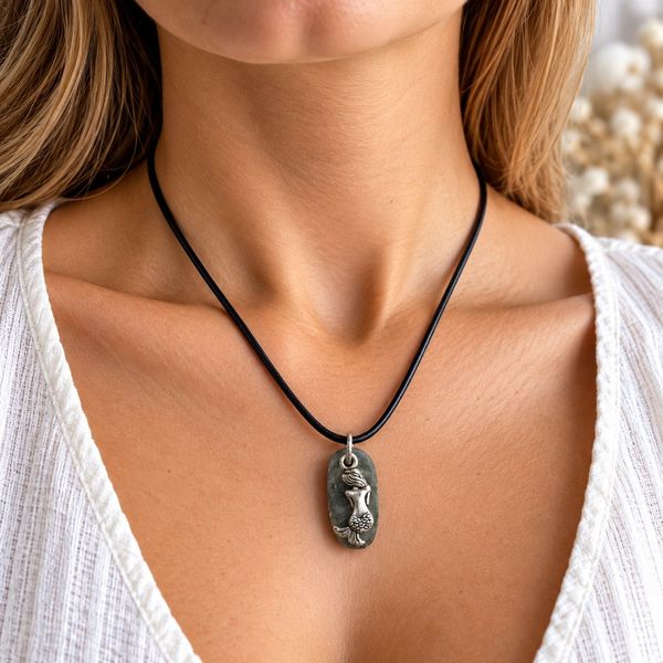 Collier galet sirène
