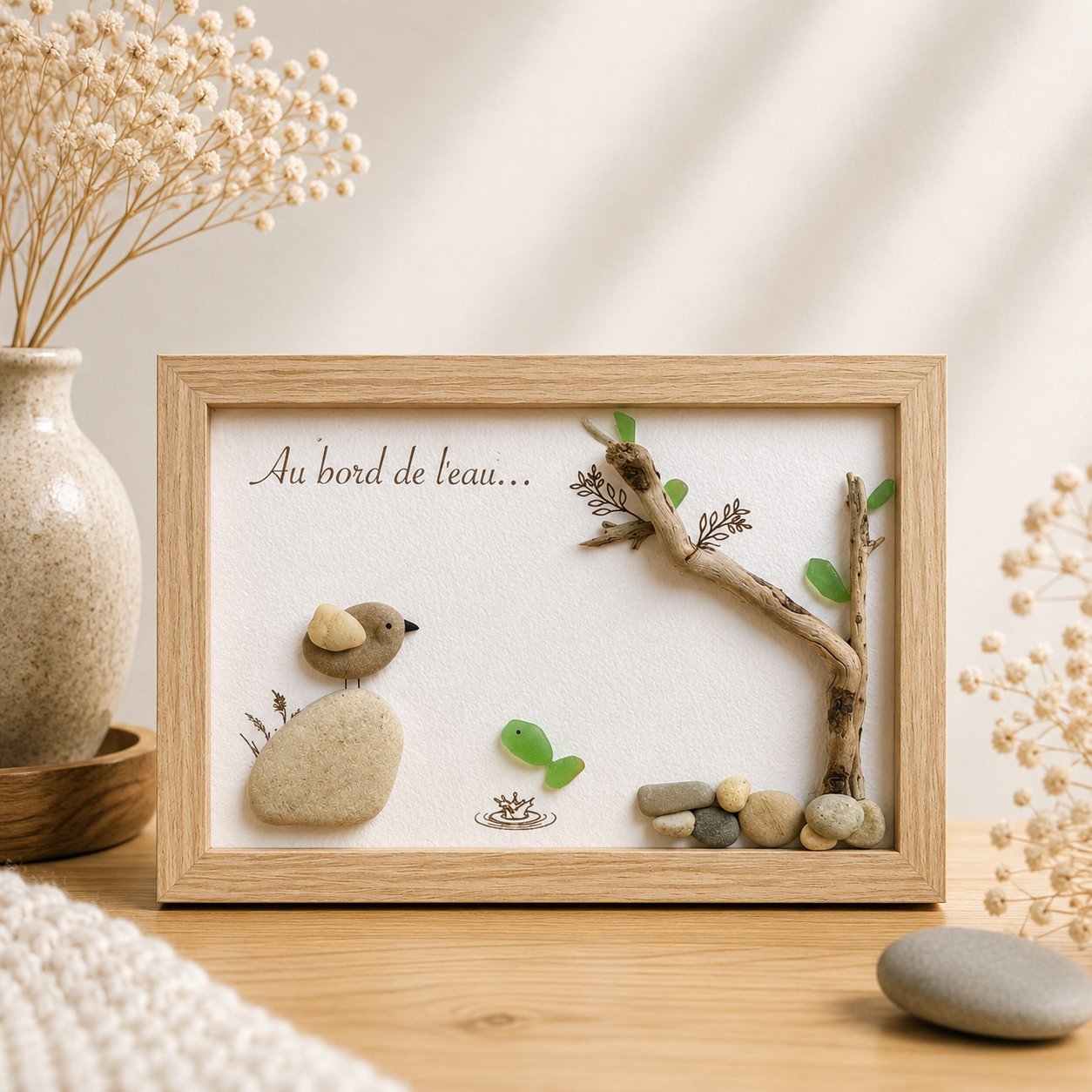 Cadre une jolie rencontre — cadres bord de mer — création artisanale Scrapnwood