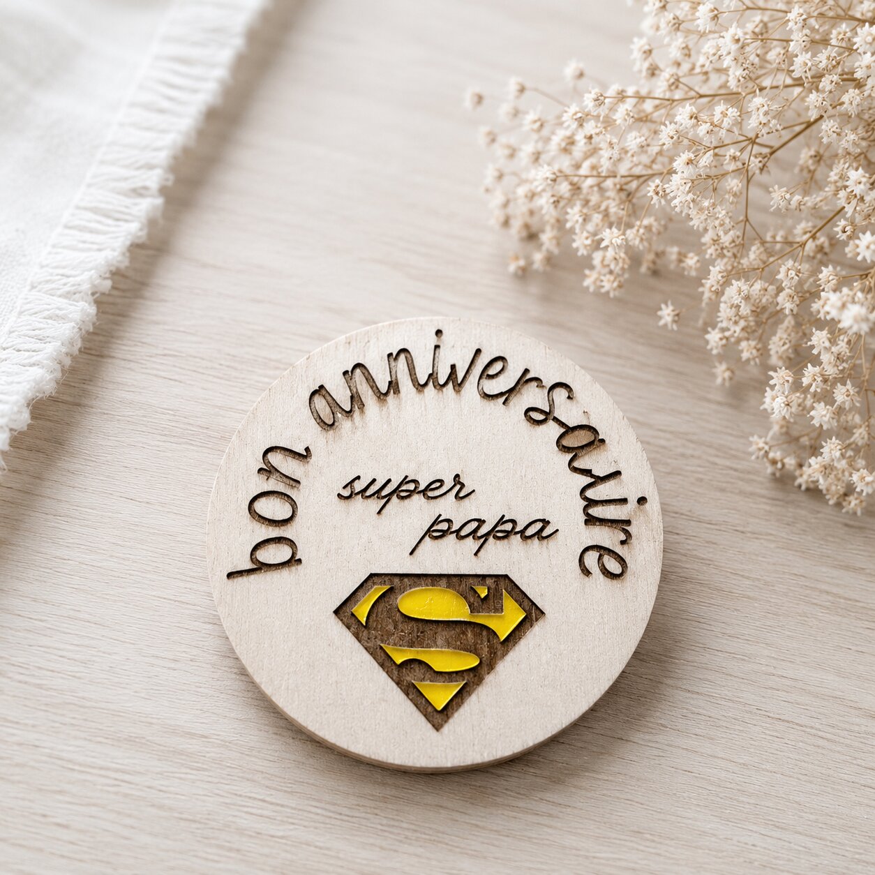 Magnet anniversaire "super papa"