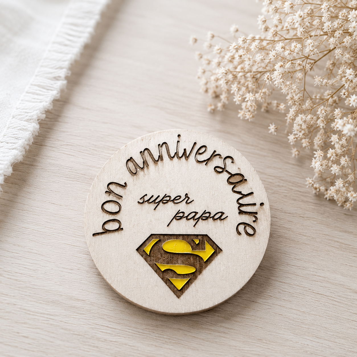 Magnet anniversaire "super papa"