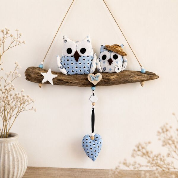 Suspension Chouettes bleues