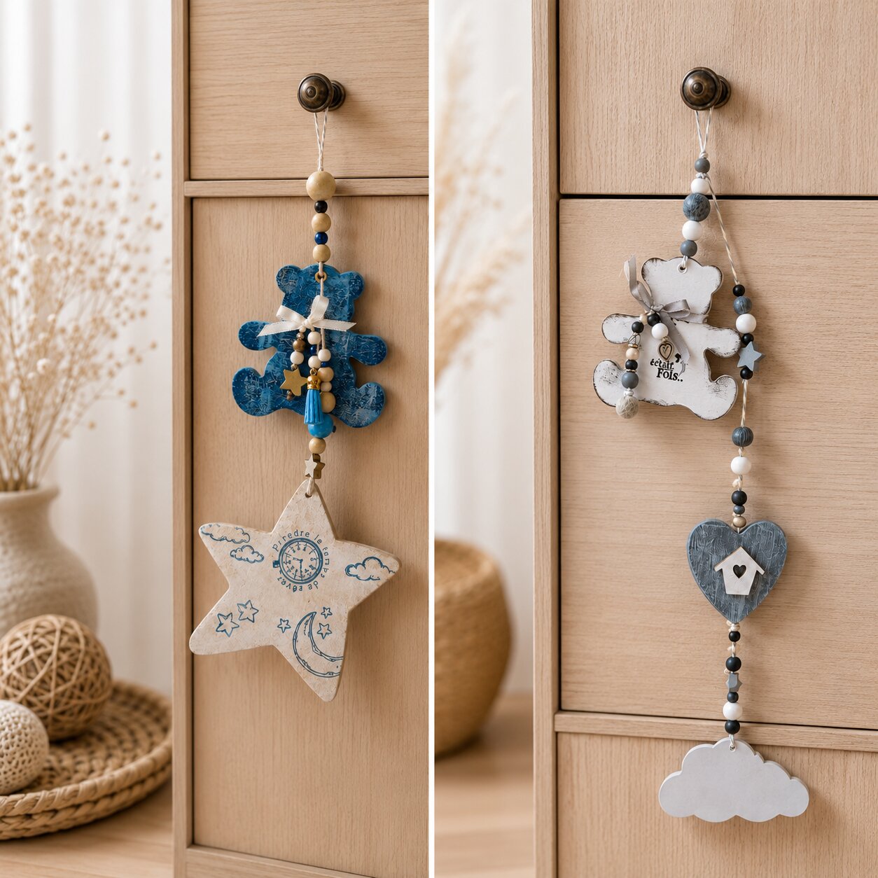 Suspension Ourson — cadeaux enfants et parents — création artisanale Scrapnwood