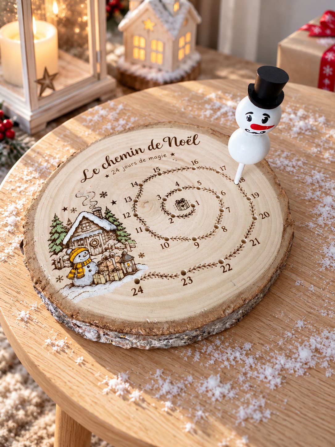 Décompte décor hiver — création artisanale Scrapnwood