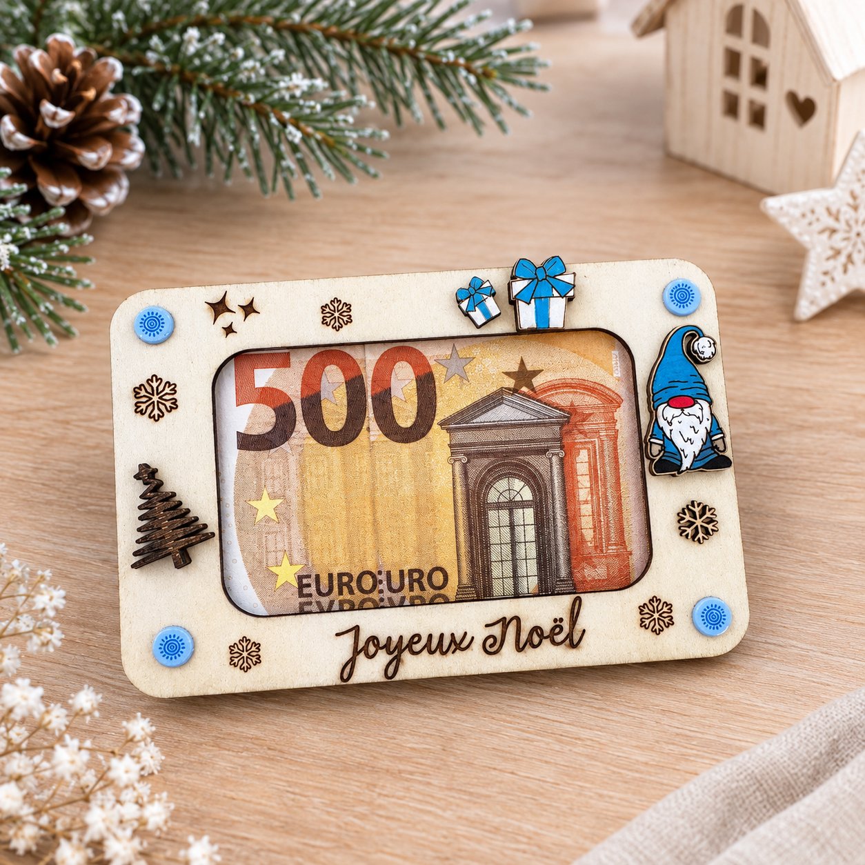 Carte étrennes — création artisanale Scrapnwood