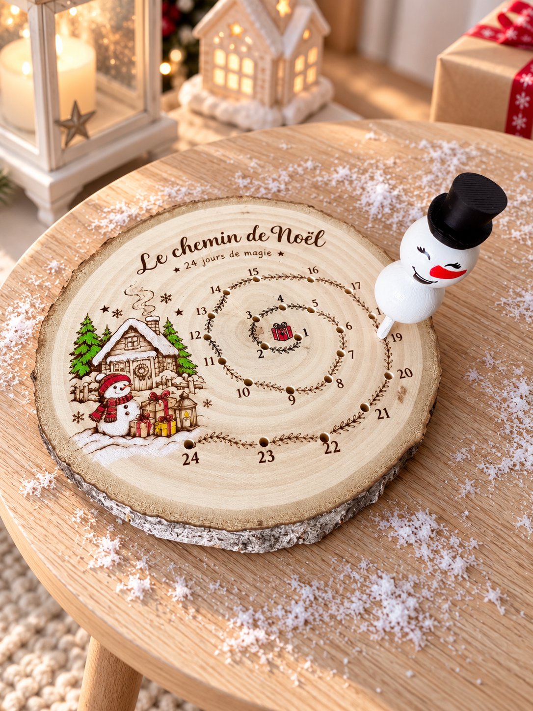 Décompte décor d'hiver — noël — création artisanale Scrapnwood