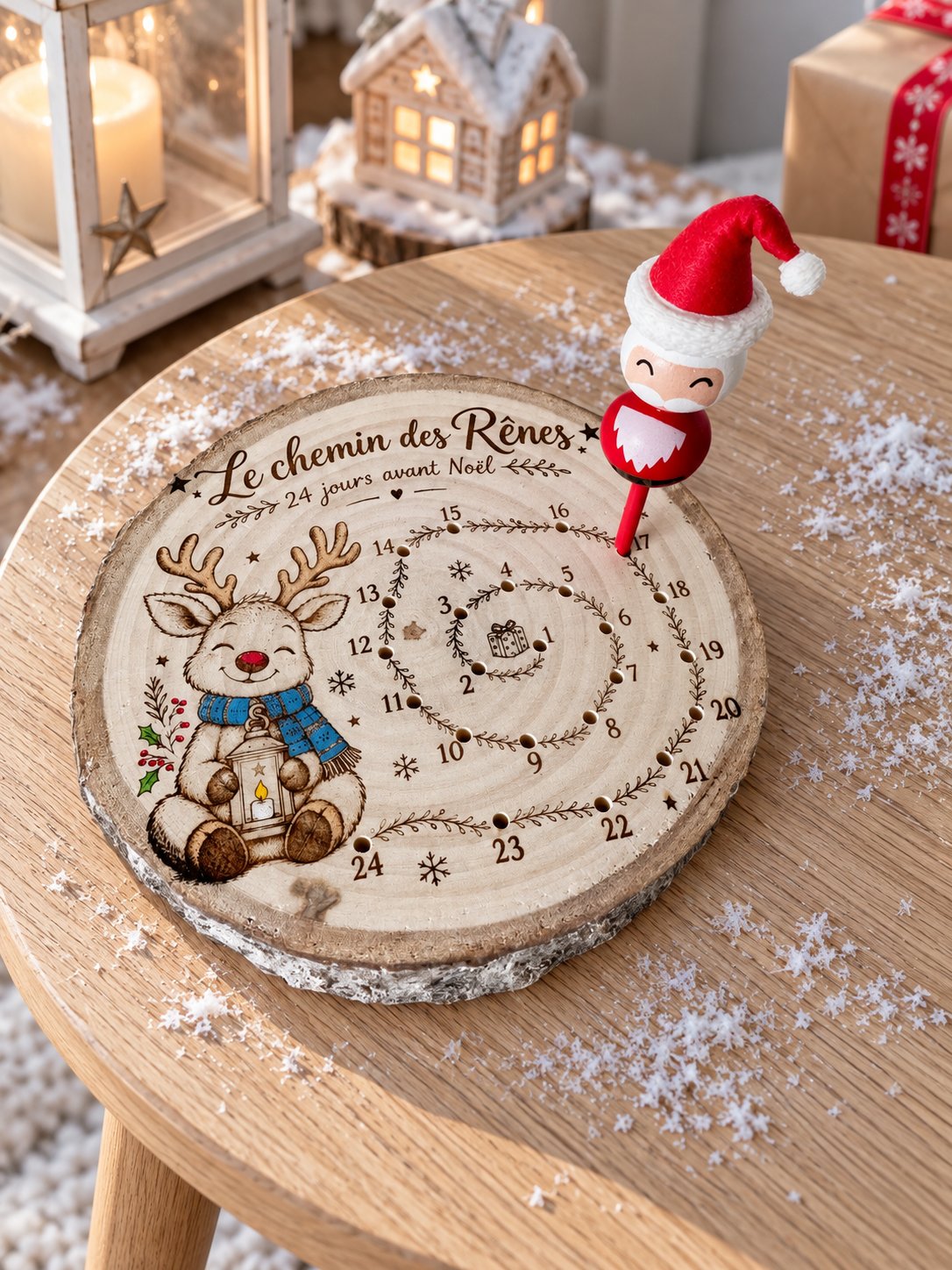 Décompte petit renne — noël — création artisanale Scrapnwood