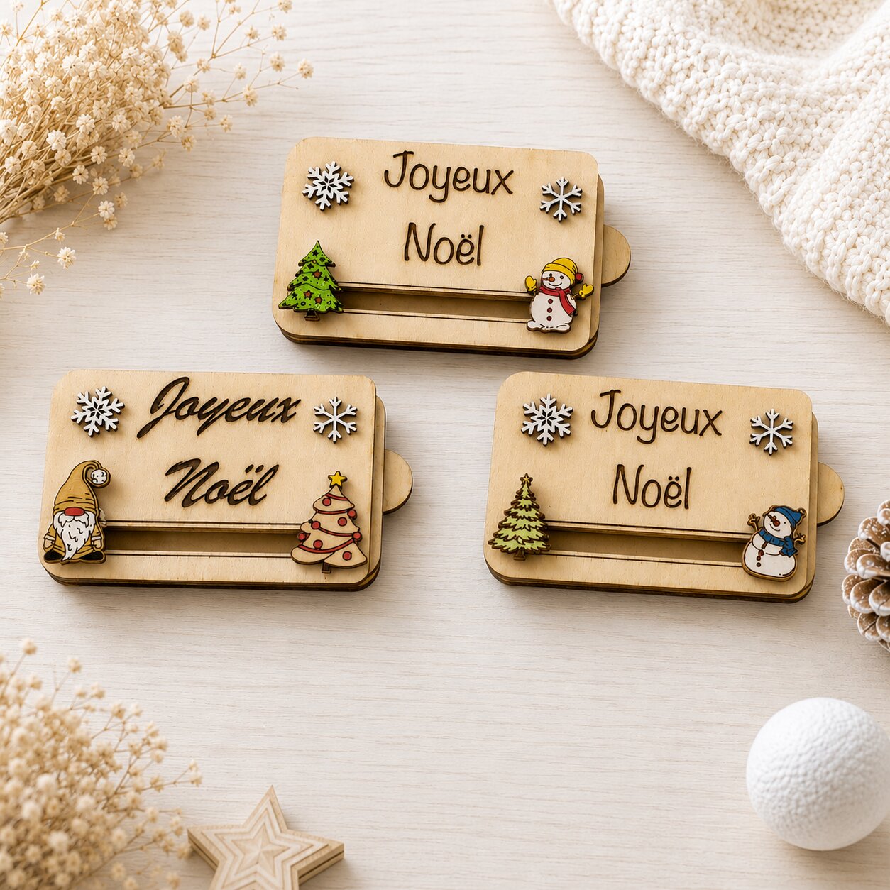 Carte cadeau Noël — noël — création artisanale Scrapnwood