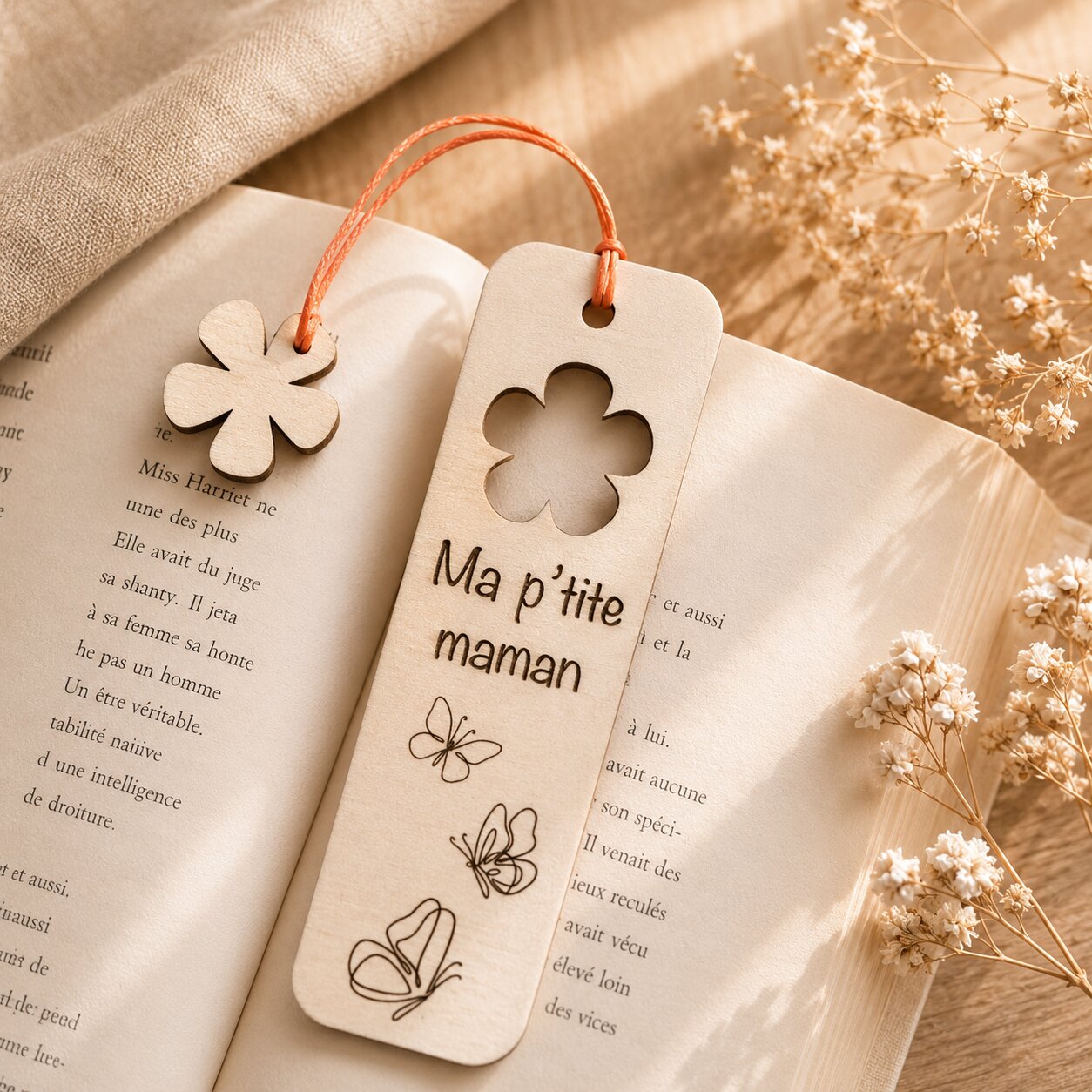 Marque pages "ma p'tite maman" — spécial maman — création artisanale Scrapnwood