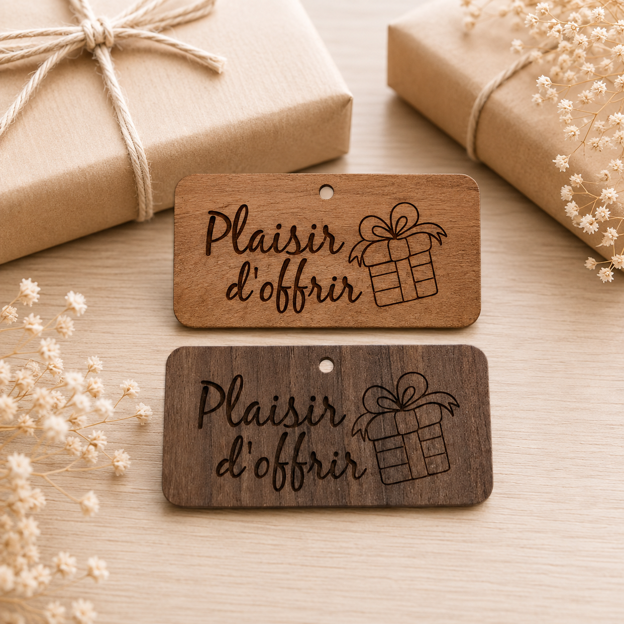 Etiquette Plaisir d'offrir — autres — création artisanale Scrapnwood