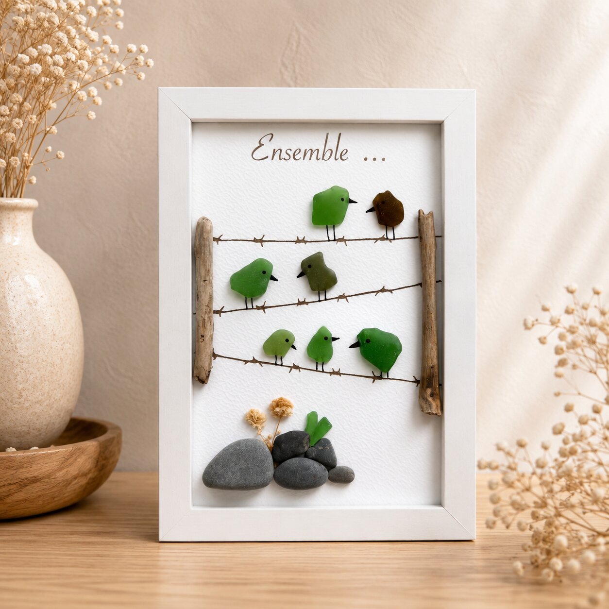 Cadre la belle tribu — création artisanale Scrapnwood