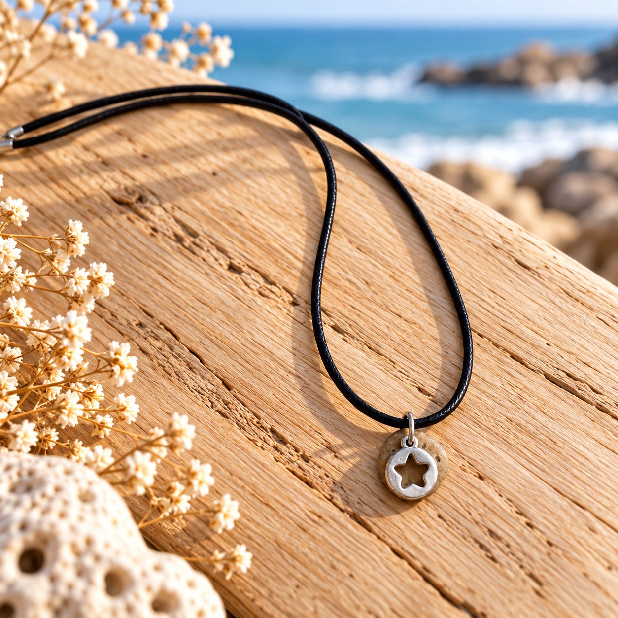Collier galet étoile