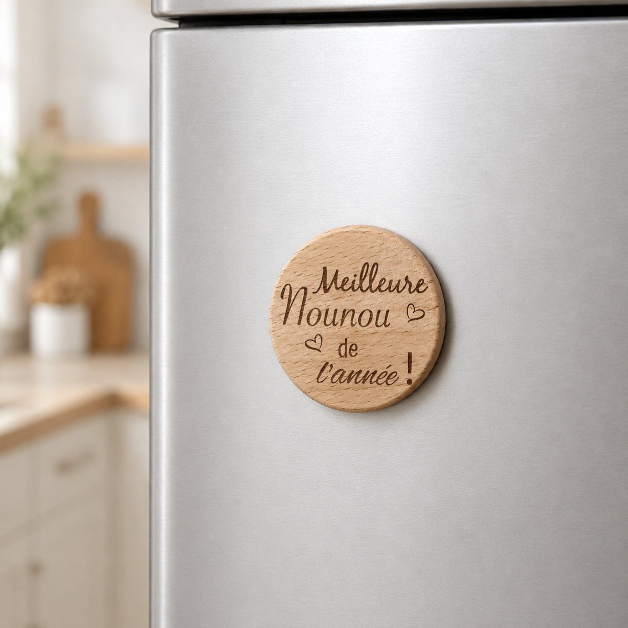 Magnet Meilleure nounou — création artisanale Scrapnwood