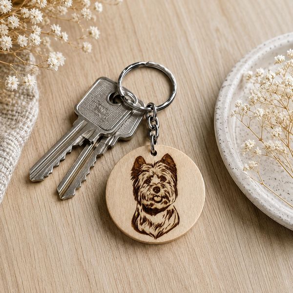 porte clé en bois cairn terrier
