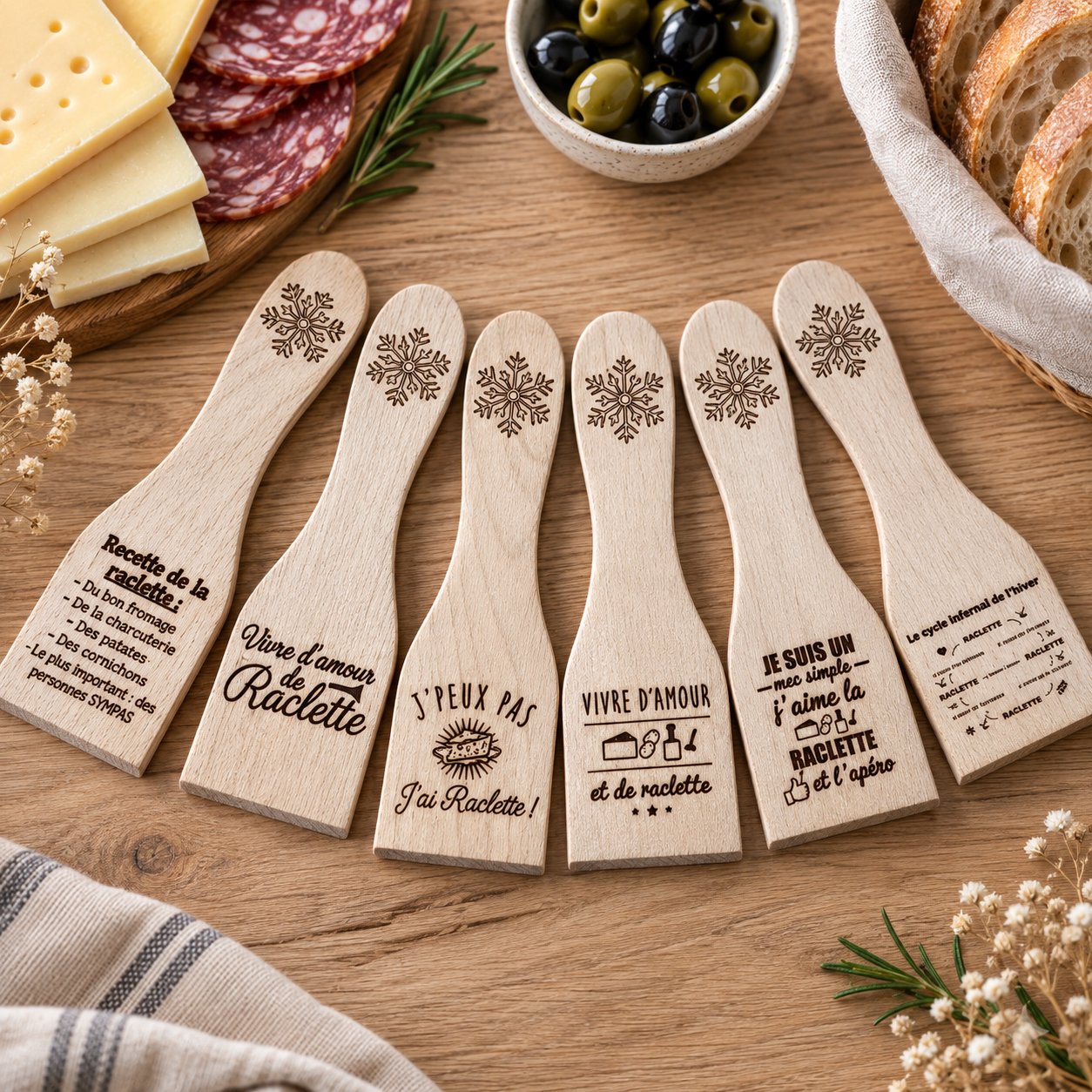 Lot de 6 palettes à raclette