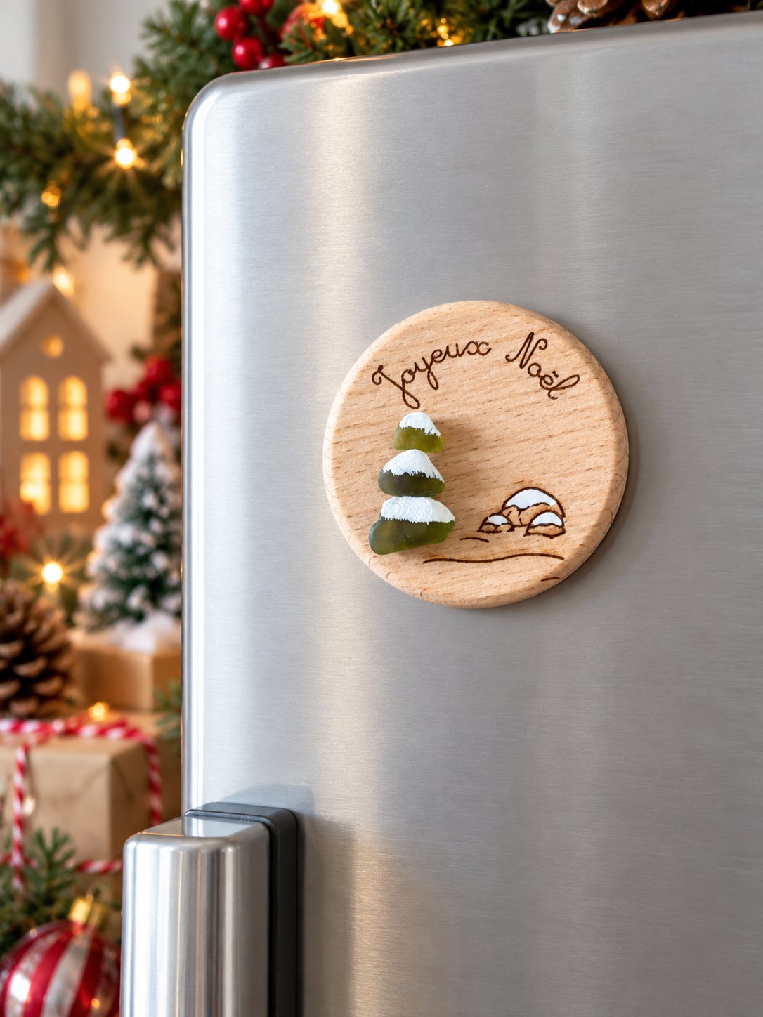 Magnet verre poli sapin