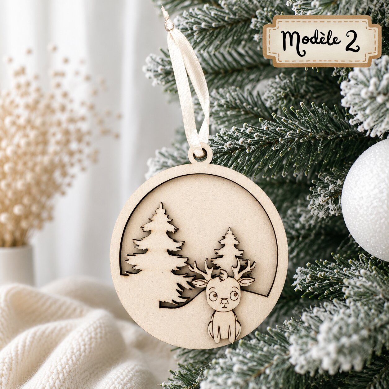 Boule en bois renne