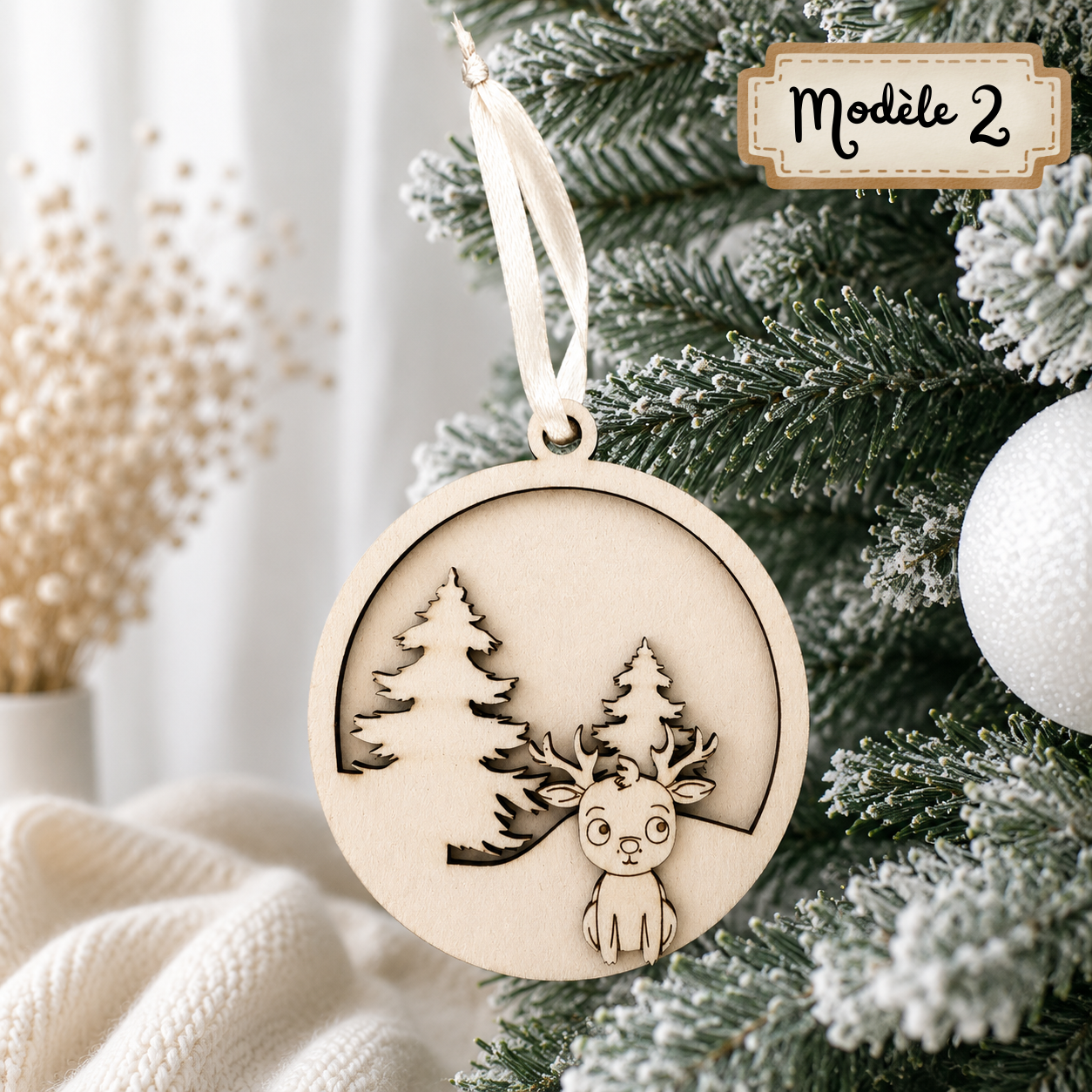 Boule en bois renne
